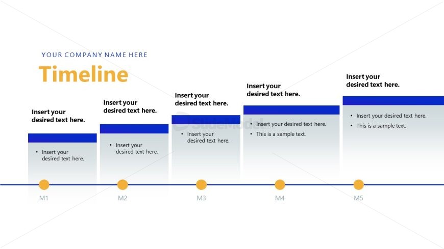 5 Steps Stepwise Timeline Slide - Investor Report Template