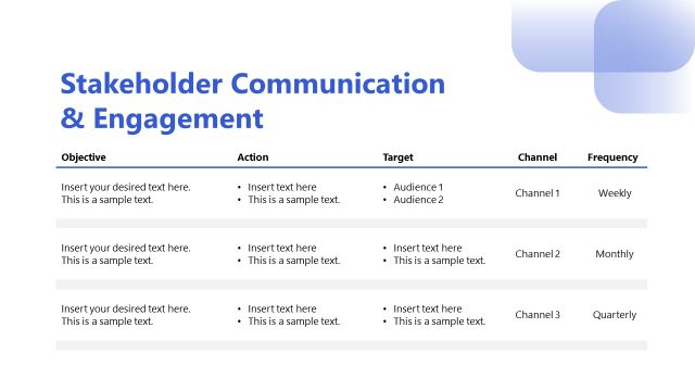 Stakeholder Communication & Engagement Slide for Presentation