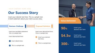 PPT Success Story Slide Template with Image Placeholder