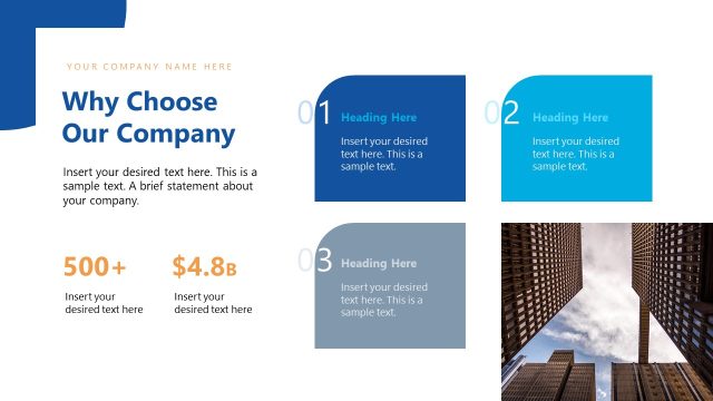 Why Choose Company Slide Template with Number Blocks