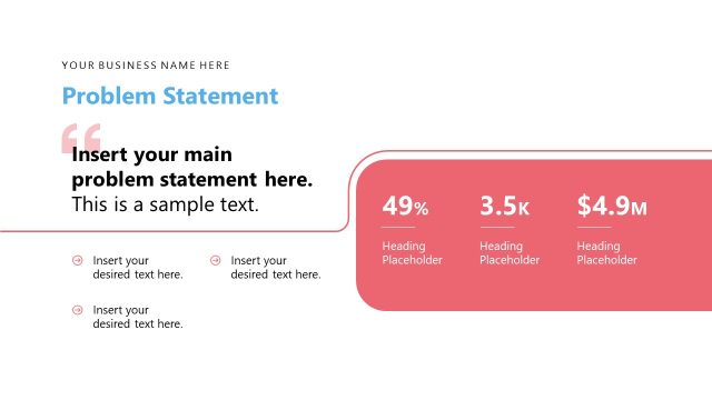 Problem Statement Presentation Slide – SCRUM Business Opportunity Template