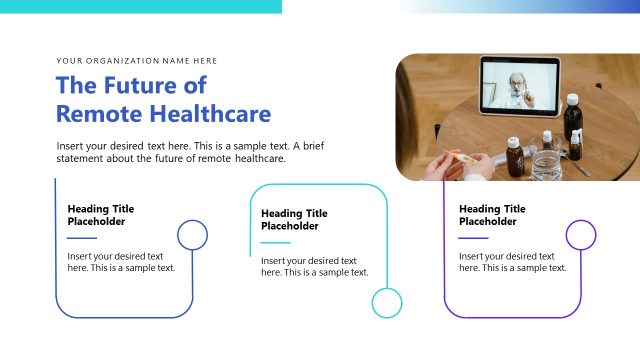 The Future of Remote Healthcare Slide with Creative Visuals