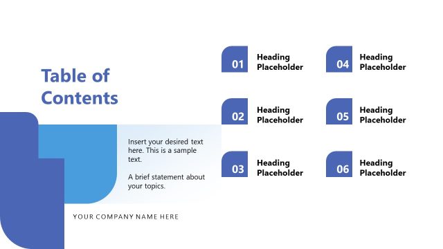 Table of Contents Slide – Professional Annual Report Template