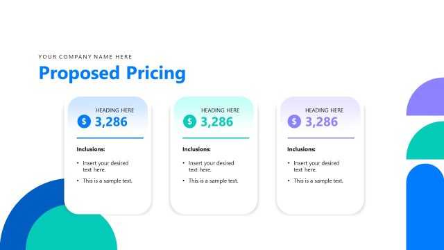 Proposed Pricing Columns Slide – Executive SEO Proposal Template