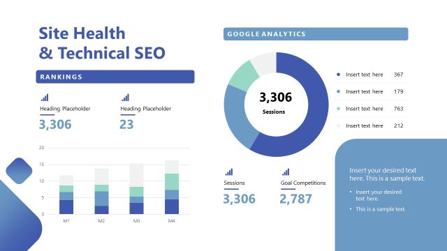Site Health & Technical SEO Slide with Charts