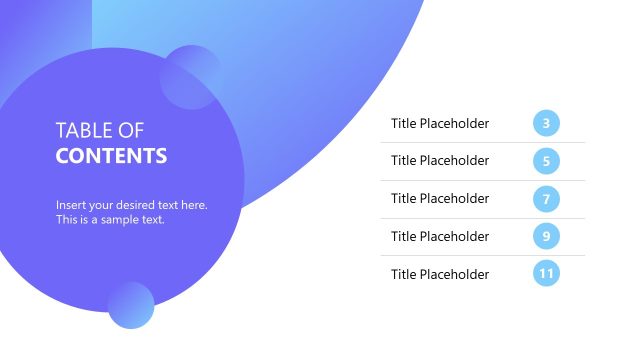 Simple Table of Contents Slide – Event Planning Template