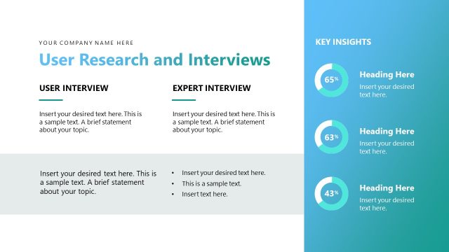 User Research & Interviews Slide – UX Design Case Study PPT Template