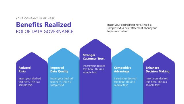 ROI of Data Governance Diagram Slide – Compliance Template Layout