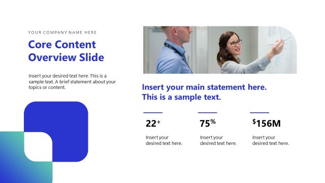 Core Content Overview Slide with Stats Discussion