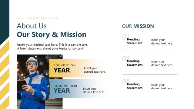 About Us Slide for Story & Mission