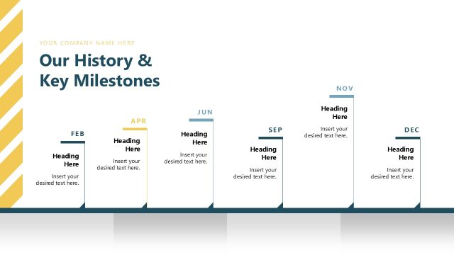 Our History & Key Milestones Slide – Manufacturing Company Introduction Template