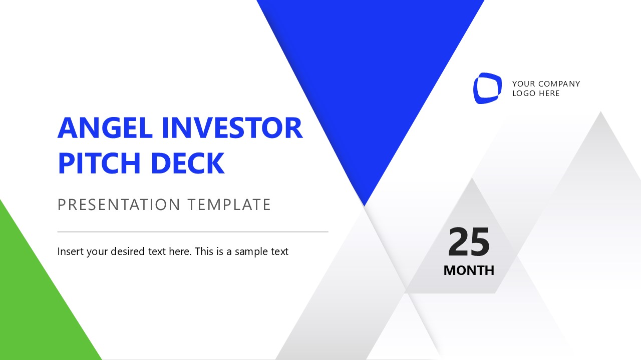 Title Slide for Angel Investor Presentation Template