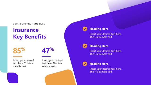 Key Insurance Benefits Slide Template