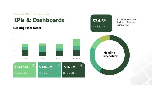KPIs and Dashboards Slide with Multiple Charts