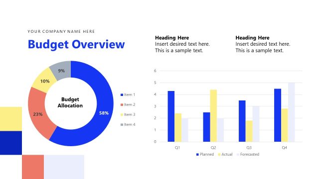 Budget Overview Presentation with Donut Chart