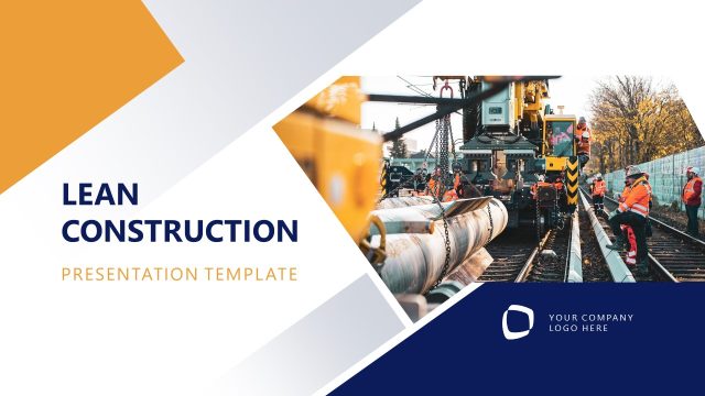 Lean Construction PPT Template Cover Slide