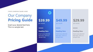 Three Columns for Pricing - Visual Corporate Profile Presentation 