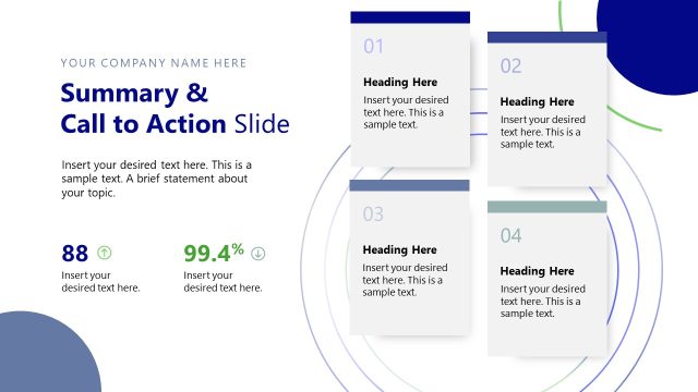 Summary & CTA Slide with Text Boxes