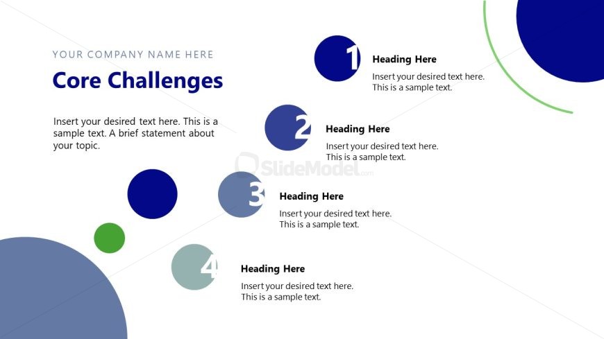 Core Challenges Editable Diagram Slide - Strategic Overview Presentation