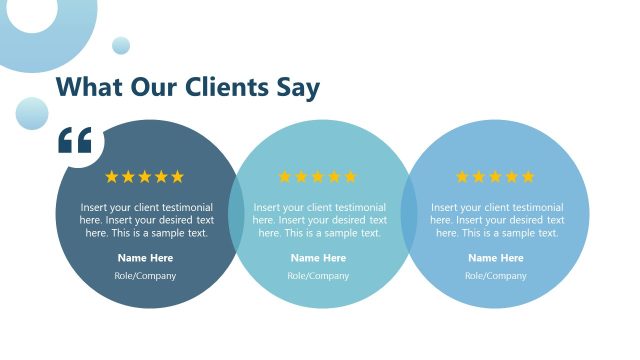 Three Circles for Client Reviews Presentation
