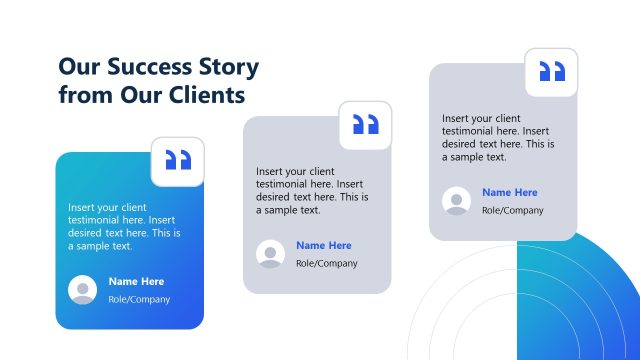 Our Success Story From Our Clients Slide with Quotations