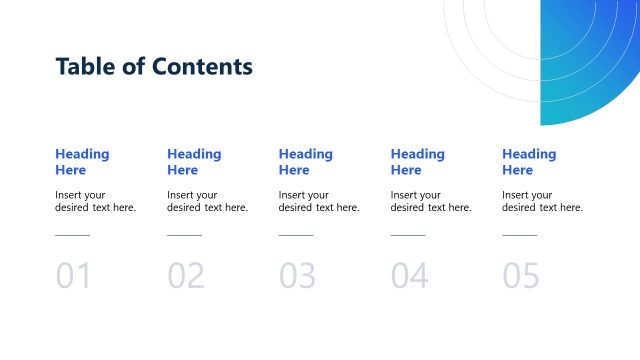 Table of Contents PowerPoint Slide for Investor Pitch Deck