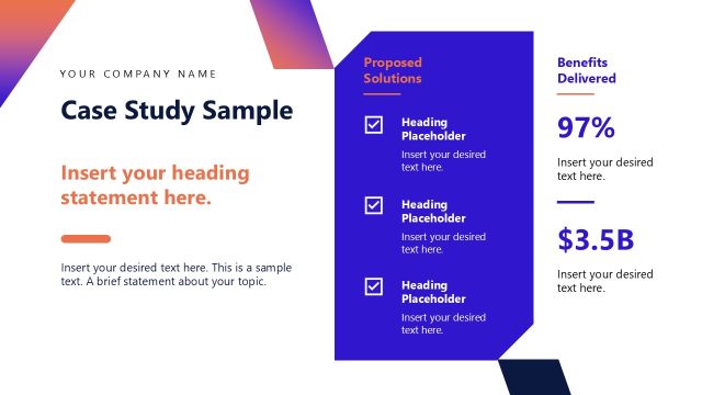 Case Study Slide with Placeholder Text