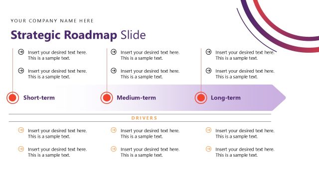 Strategic Roadmap Diagram Slide with Three Phases
