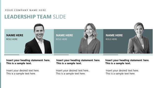 Leadership Team Slide with Images & Designations