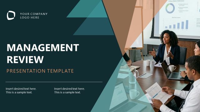 Editable Management Review PPT Template – Cover Slide