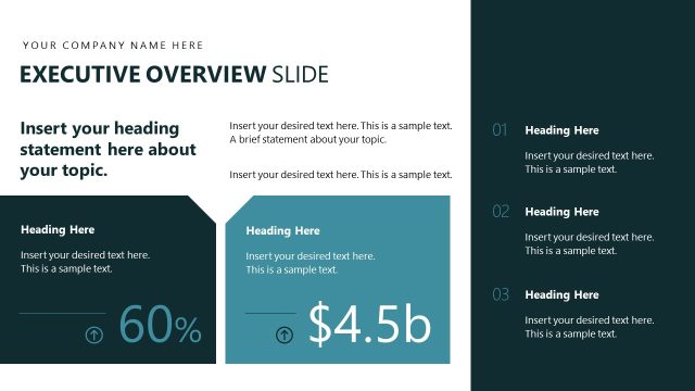 Executive Overview PowerPoint Slide – Management Review Layout