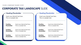 Tax Planning Presentation Template - Slide for Landscape Comparison