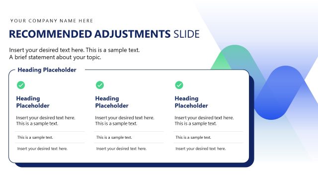 Recommended Adjustments Slide – Annual Tax Planning Layout