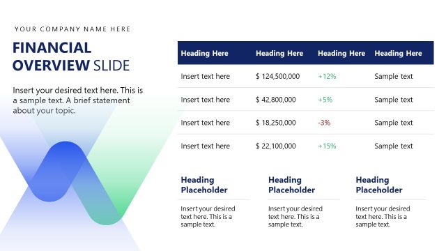 Financial Overview Slide – Annual Tax Planning Review Template