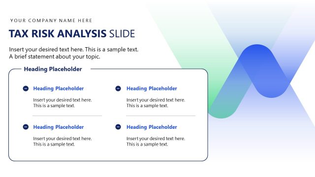 Tax Risk Analysis Slide with Text Segments