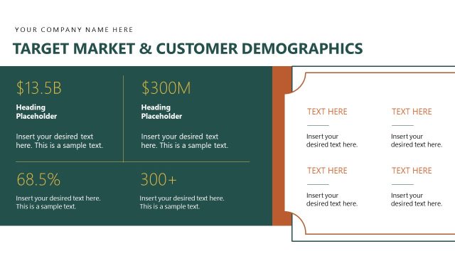 Target Market & Customer Demographics Slide – Restaurant Company Profile Template