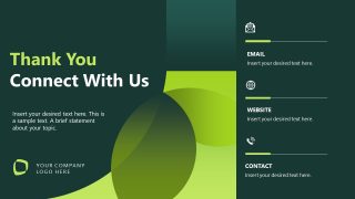 Contact & Thank You - ESG Impact Report PPT Layout
