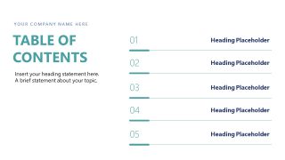 Contents Navigation - Evidence Based Insights PPT Layout