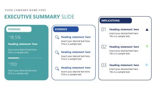 Slide for Executive Summary - Evidence Based Insights PPT Design