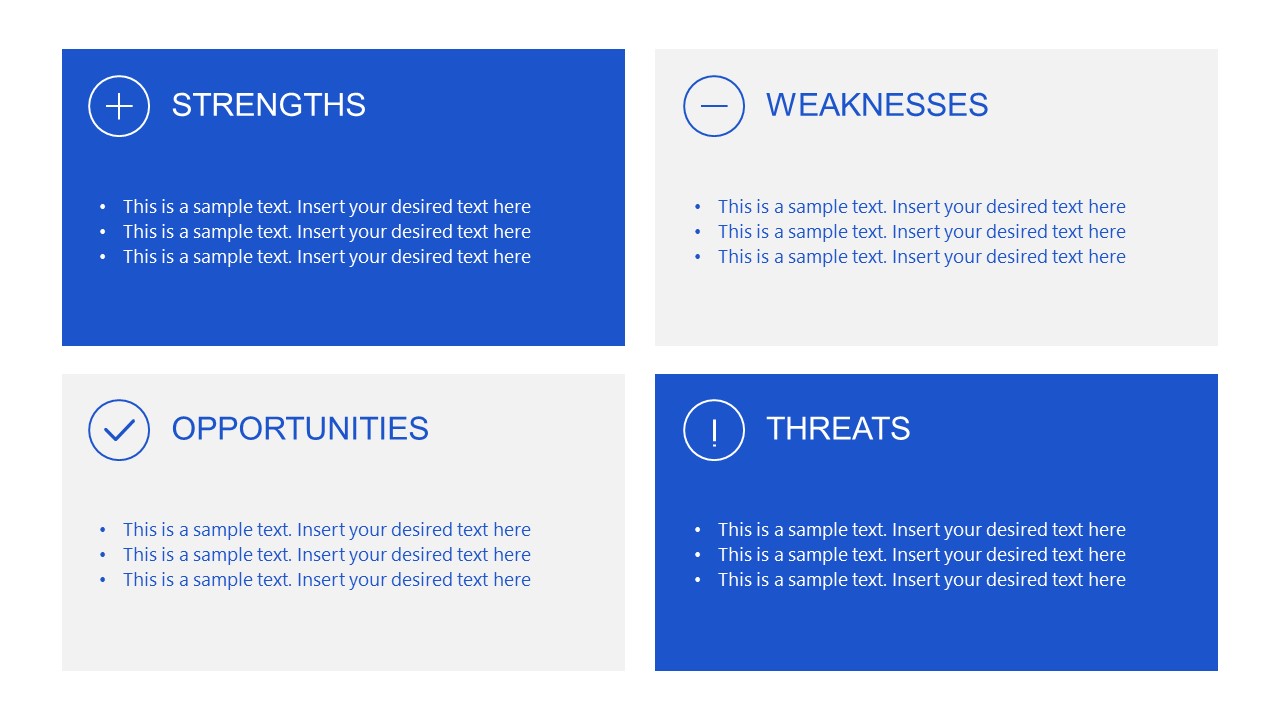 Presentation of SWOT Matrix Diagram in PowerPoint