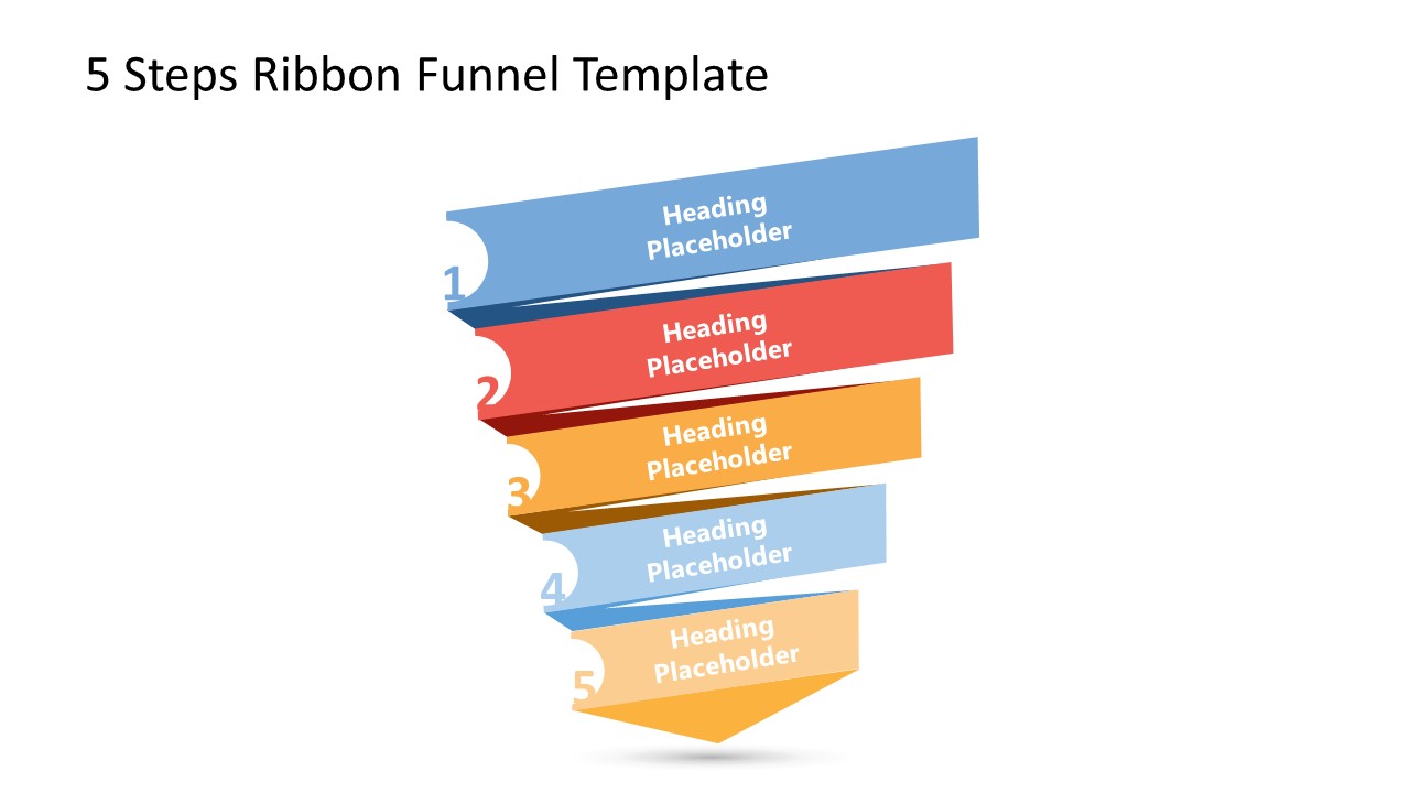 PPT 5 Steps Diagram Funnel Chart 