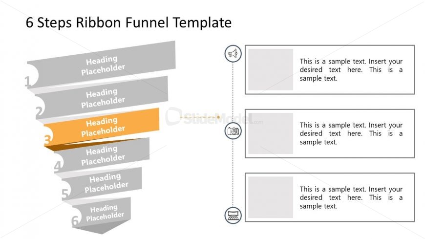 Funnel Chart Step 3 PowerPoint Diagram