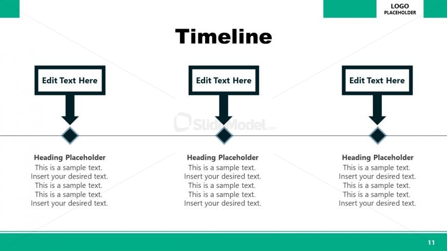 Horizontal Timeline PowerPoint Executive Presentation