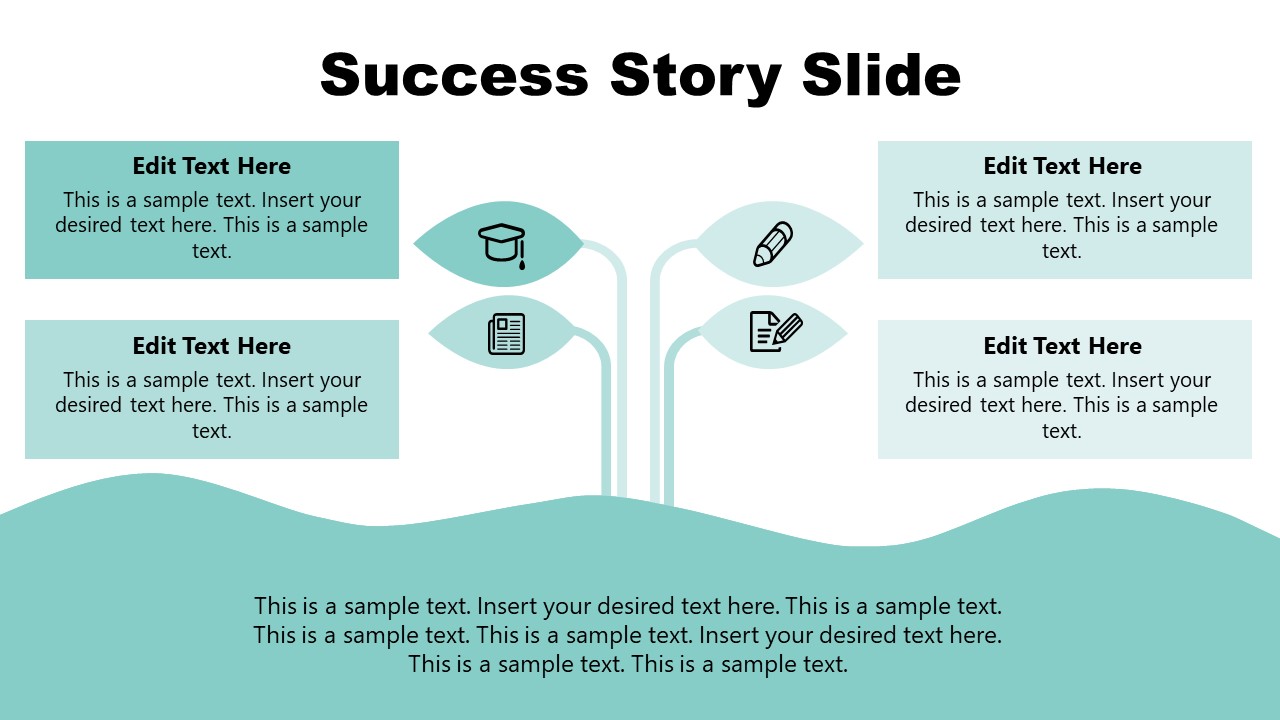 Slide of Presentation 4 Steps Success Story 
