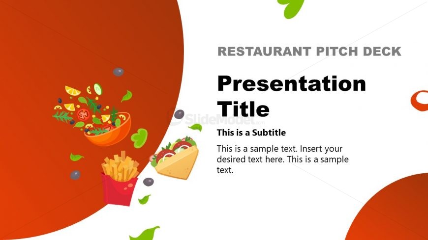 Template of Restaurant Pitch Deck Food Clipart