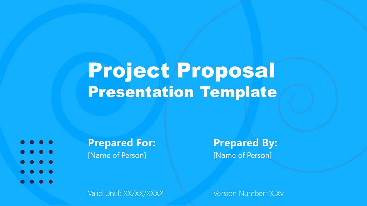 Blue Slide Design Cover Slide PPT Project Proposal
