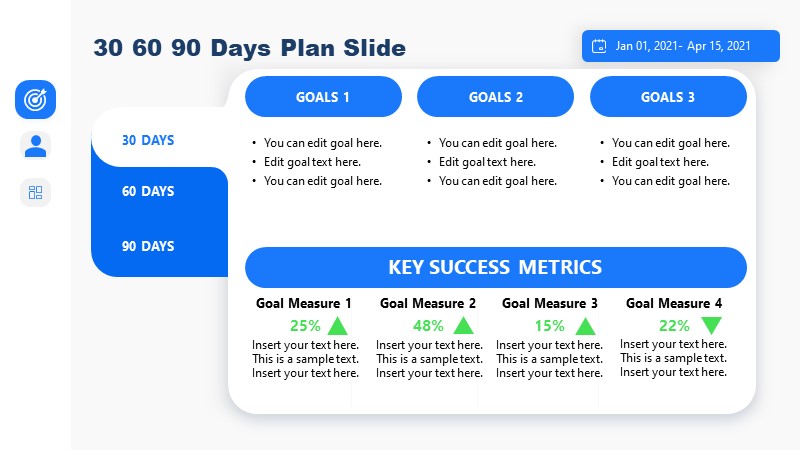 Animated Report 30 60 90 Day Plan Template SlideModel