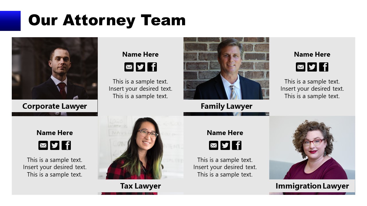 Team Introduction PowerPoint for Law Firm 