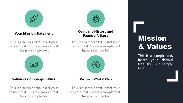 Mission and Values PowerPoint Employee Handbook Template