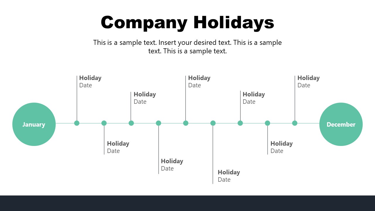 Holiday Timeline PowerPoint Employee Handbook 